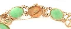 Oval Jade good fortune bracelet in 14kt Yellow gold