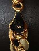 Huge 47.3 Gram 14 Kt Gold Plate Cuban Link Bracelet