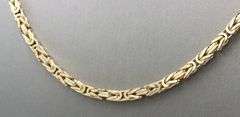 14kt Yellow gold square Byzantine chain necklace