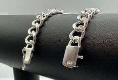 Sharp  .925 Sterling Silver Plated Cuban Link Bracelet