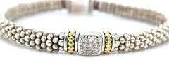 Lagos Caviar two tone diamond bracelet