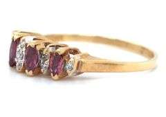 Popular 14K YG Ruby & Diamond Pyramid Ring