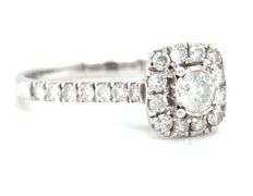 Sweet 10K WG Halo Mounted Diamond Ring
