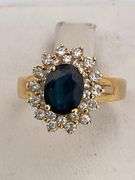 CERTIFIED 18K SAPPHIRE AND DIAMOND RING