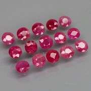 Heavy! 4mm! 15 piece set! 5.12ct Burmese Ruby set!