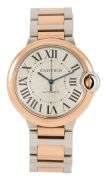 Cartier Ballon Bleu 3754, 36MM, Silver Dial, 18K Rose Gold & Stainless-Steel Watch