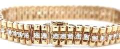 14kt Yellow gold 3.25ctw Rolex style diamond bracelet