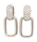 18kt White gold 0.60ctw pave diamond link dangle earrings