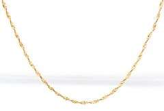 14kt Yellow gold twisted herringbone chain