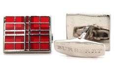 Burberry checkered red cufflinks