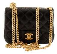 Chanel, Black Lambskin, Mini Sweet Camellia Flap Shoulder Bag