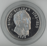 Gem Cameo Proof Large 1972 Panama 20 Balboas Silver Piece. Box/COA