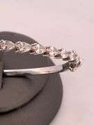 CERTIFIED 14K WHITE GOLD DIAMOND BANGLE BRACELET
