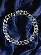 Sharp 18.3 Gram .925 Sterling Silver Plated Cuban Link Bracelet