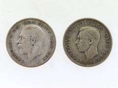 1929 & 1941 Great Britain Half Crown, Silver