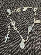 Sterling Silver 925 Italian Rosary Bracelet 7 Inch + 1 Inch Extension