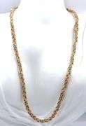 14kt Tri color gold rope chain necklace