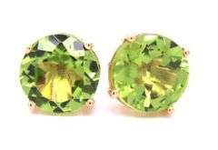14kt Yellow gold round peridot stud earrings