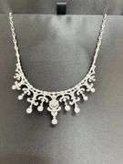 Most Beautiful bridal necklace in sterling silver and Dancing Swarovski center.