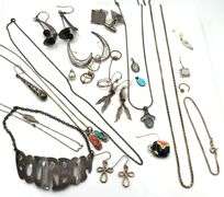 Big group lot of vintage 925 sterling silver mixed jewelry