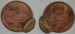 Pair of really Double Struck 1998 Lincoln Cent Errors in Gem BU