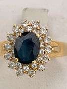 CERTIFIED 18K SAPPHIRE AND DIAMOND RING