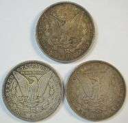 Very sharp 1885, 1887, & 1888 'P' Mint Morgan Silver Dollars in XF