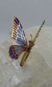 Enchanting 18K Plique a Jour Butterfly Brooch