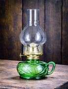 Green Kerosene Lamp with Handle