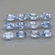 Pale cornflower blue! 4.18ct set of UNTREATED Ceylon Sapphires!