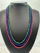 Beautiful Natural Ruby Emerald Blue Sapphire Necklace