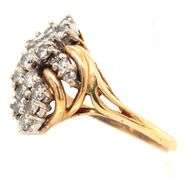 Nicely Designed 1 Ct. T.W. 14K YG Diamond Cluster Ring