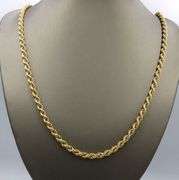 18kt Yellow gold rope chain necklace