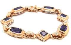 925 Sterling silver Synthetic Amethyst bracelet