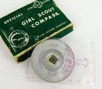 Vintage Girl Scout Compass with Box