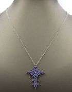 925 Sterling silver Tanzanite cross pendant on chain