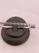 CERTIFIED 14K WHITE GOLD DIAMOND BANGLE BRACELET