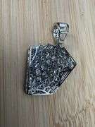Rhodium Plated 925 Sterling Silver CZ Royal Flush Hip Hop Pendant Ace of Spades