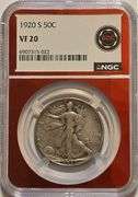 1920-S Walking Liberty Half Dollar in NGC holder VF20 Red Core Semi-Key Date