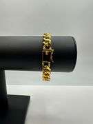 Strong 30 Gram 18 Kt Gold Plated Concave Cuban Link Bracelet