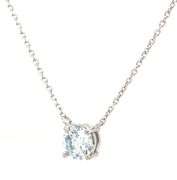 14kt White gold lab grown fancy blue diamond pendant on chain