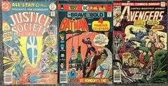 Vintage DC & Marvel Comic Book Lot – All-Star Comics #66, Brave & the Bold #130, Avengers #155 (1970