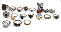 Big group lot of Vintage 925 sterling silver rings