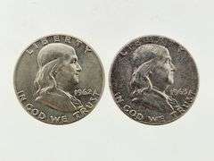 1962 & 1963 Franklin Silver Half Dollars