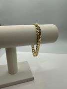 Strong 24.8 Gram 14 Kt Gold Plate Cuban Link Bracelet