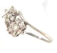 14kt White Gold Diamond Flower Bypass Ring