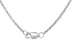 Stylish 14K WG Cable Link Necklace with Diamond Rondels