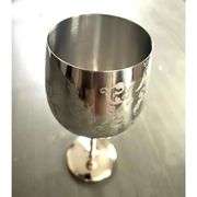 Lot of 2 Gold Etched Stainless Steel Goblets