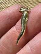 10k Yellow Gold Italian Horn Pendant