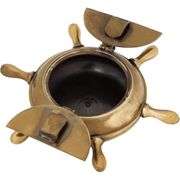 Brass Nautical Wheel Ashtray